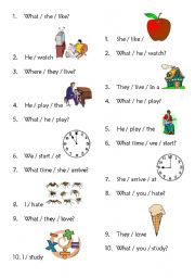 English Worksheet: Past Simple Regular Speaking Practice