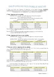 English Worksheet: Degrees of Adjectives