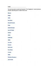 English Worksheet: The Temptation Movie
