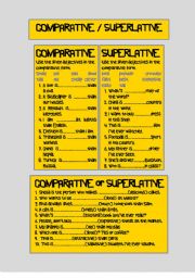 English Worksheet: comparative or superlative