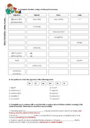 English Worksheet: Word Formation