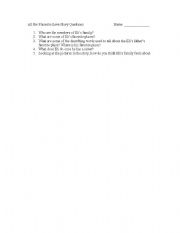 English worksheet: Questions to go with All the Places to Love