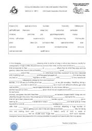 English Worksheet: Work Voacabulary loze