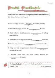 English worksheet: Past perfect & Simple past