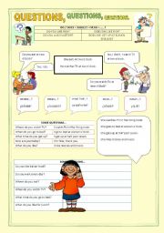English Worksheet: Questions, questions, questions (Present Simple)