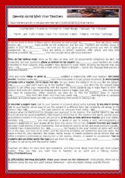 English Worksheet: GETTING ALONG WITH YOUR TEACHERS! - PART III
