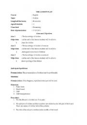 English Worksheet: lesson plan
