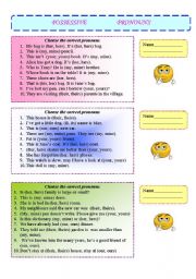 English Worksheet: possessive pronouns