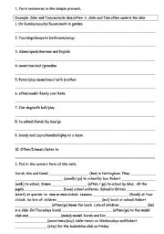 English Worksheet: present simple exercises