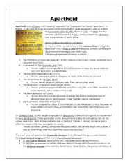 Apartheid comprehension