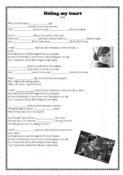 English Worksheet: Hiding my heart (past simple)