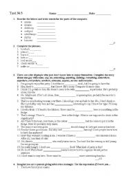 English worksheet: Test for More3!