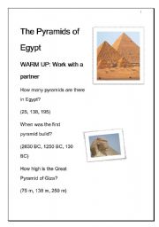 English Worksheet: The Pyramids of Egypt 