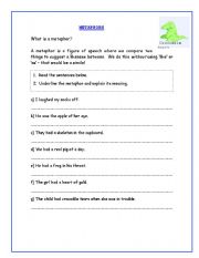 English Worksheet: What is a metaphor?