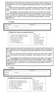 English Worksheet: beautiful reading comprehension exercises