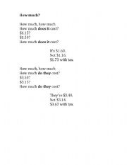 English Worksheet: Shopping Chants