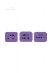 English Worksheet: what is he doing