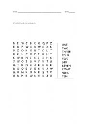 English Worksheet: WordSearch Numbers