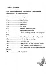 English Worksheet: occcupations