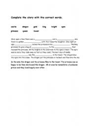 English worksheet: story - complete
