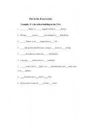 English worksheet: The