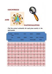 English worksheet: Countries&Nationalities