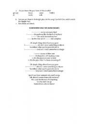 English worksheet: Somewhere only we know - Keane