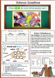 English Worksheet: What colors do color blind people see?        16