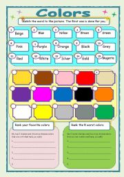 English Worksheet: Colors