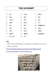 English Worksheet: The alphabet