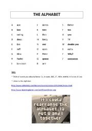 English worksheet: The alphabet