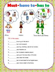 English Worksheet: Must-have to-has to
