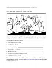 English Worksheet: Cause and Effect with Rube