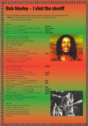 English Worksheet: I shot the sheriff by BOB MARLEY