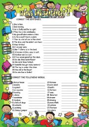 English Worksheet: words and sentences 2