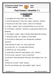 English Worksheet: final revision second term 