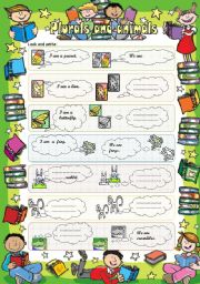 English Worksheet: plurals (with animal vocabulary)      RE-UPLOADED