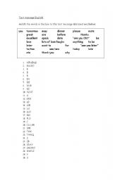 English Worksheet: Text Message English