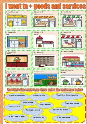 English Worksheet: I went+ goods and services