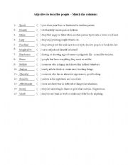 English worksheet: Adjectives