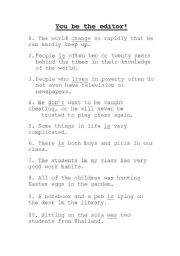English Worksheet: Editing