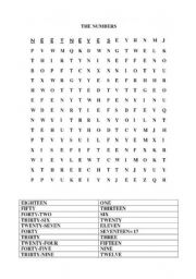 English Worksheet: numbers 