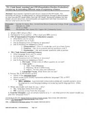 English Worksheet: TBL (Task-Based Learning) and PPP (Presentation-Practice-Production)