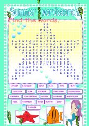 SUMMER WORDSEARCH.