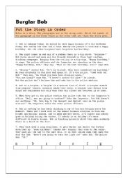 English Worksheet: Put the story in order