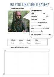 English worksheet: DO YOU LIKE THE PIRATES?