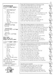 English Worksheet: Active - Passive