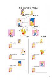 English Worksheet: the simpsons family