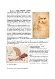 English Worksheet: Leonardo da Vinci