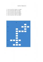 English Worksheet: PARTS OF THE BODY CROSSWORD